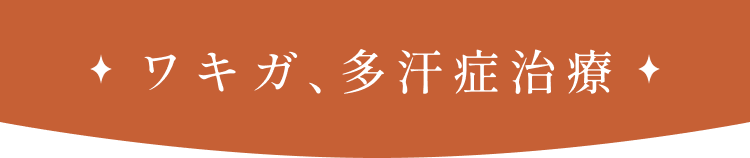 ワキガ、多汗症治療